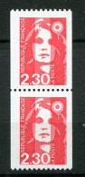 26475 FRANCE N°2628/8a** 2F30 Marianne Du Bicentenaire N°rouge 100 En Paire  1990  TB - Roulettes