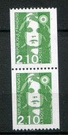 26474 FRANCE N°2627/7a** 2F10 Marianne Du Bicentenaire N°rouge 095 En Paire  1990  TB - Coil Stamps