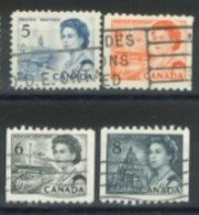 CANADA - 1967, QUEEN ELIZABETH II NORTHERN LIGHTS & DOG TEAM STAMPS SET OF 4, USED. - Gebraucht