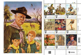 Ukraine 2024, Scouting, Robert Baden-Powell, Sheetlet Of 9v - Ucrania