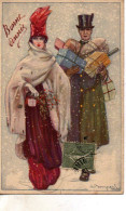 Illustrée Signée BOMPARD . : COUPLE SOUS LA NEIGE Avec Des Cadeaux 2 - Bompard, S.