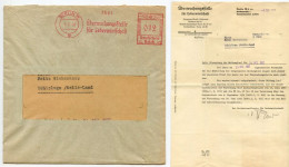 Germany 1938 Cover & Letter; Berlin - Überwachungsstelle Für Lederwirtschaft; 12pf. Meter With Slogan - Maschinenstempel (EMA)