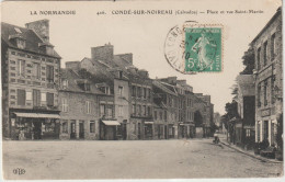 Calvados : CONDE Sur NOIREAU : Place  Et Rue   Saint  Martin - Autres & Non Classés