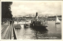 11672845 Zuerichsee Bootsanleger Dampfer Panorama Zuerich - Sonstige & Ohne Zuordnung