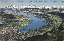 11672840 Zuerichsee Und Umgebung Relief Panoramakarte Zuerich - Sonstige & Ohne Zuordnung