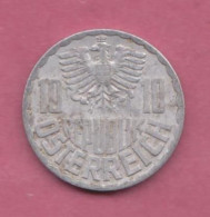 Osterreich, 1970- 10 Groschen. The Austrian Coat Of Arms. Alluminium- MB+, F+, TB+, S+ - Oostenrijk