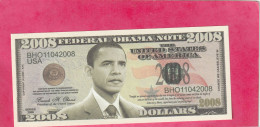 FACSIMILE . 2008  . FEDERAL OBAMA NOTE .   2 SCANNES  .  ETAT LUXE - Autres & Non Classés