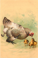 CPA GAUFREE - POULE ET POUSSINS - Oiseaux