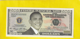 FACSIMILE . 2009  . FEDERAL INAUGURAL NOTE .   2 SCANNES  .  ETAT LUXE - Other & Unclassified