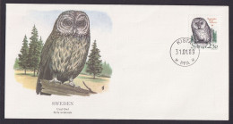 Schweden Europa Fauna Vogel Habichtskautz Schöner Künstler Brief - Lettres & Documents