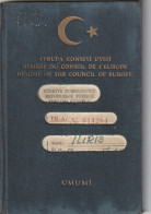 TURKEY Passport 1958 TURQUIE Passeport – Reisepaß -Revenues/Fiscaux - Historische Dokumente