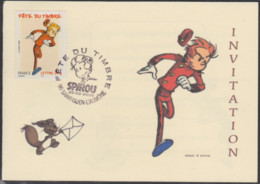 Année 2006 - N° 3877 Et 3879 - Fête Du Timbre 2006 - Spirou - Carte D'invitation 1er Jour - Saint-Ouen L'Aumône (95) - 2000-2009