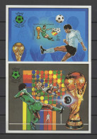 Libya 1982 Football Soccer World Cup Set Of 2 S/s Imperf. MNH -scarce- - 1982 – Spain