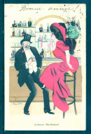 19142 X. Sager -  Le Poivrot - The Drunkard -  Homme Ivre Avec Jeune Fille Assie Sur Un Tabouret De Bar - Sager, Xavier