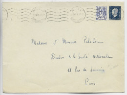 CHAINE 50C + 40C DULAC LETTRE MEC PARIS 52 31.XII.1945 DERNIER JOUR DU TARIF MAIS 10C EN TROP - 1941-66 Coat Of Arms And Heraldry