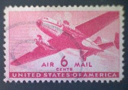 United States, Scott #C25, Used(o), 1941 Air Mail, Transporter Series, 6¢, Carmine - 2a. 1941-1960 Gebraucht