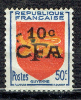 Armoiries De Guyenne Surchargé 10 C CFA - Ongebruikt