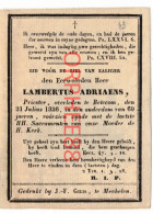 Adriaens Lambertus, Priester, Pastoor Betekom 1767-1836 Gravure Anversoise Vandennest ( Kerk Deurne) - Obituary Notices