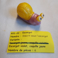 Kinder - Escargot Violet, Coquille Jaune - K01- 22 - Sans BPZ - Steckfiguren