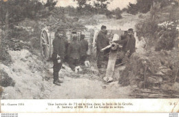 UNE BATTERIE DE 75 EN ACTION DANS LE BOIS DE LA GRURIE - Oorlog 1914-18