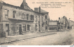 60 CREIL  INCENDIE PAR LES ALLEMANDS HOTEL RESTAURANT RUE GAMBETTA - War 1914-18