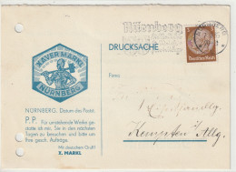 Deutsches Reich, Nürnberg Nach Kempten 1935 - Private Postal Stationery