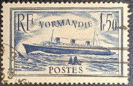 France Y&T N° 299 Paquebot Normandie. 1,50 Fr. Bleu. Cachet De Paris. - Usados