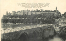 37 - CHINON - LE PONT SUR LA VIENNE ET LE CHATEAU - A.P. - Chinon