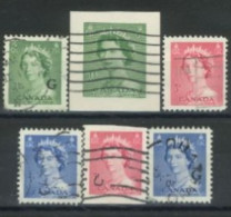 CANADA - 1953, QUEEN ELIZABETH II STAMPS SET OF 6, USED. - Used Stamps