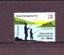 Bosnia: HP Mostar International Day Of Sports - Fishing MNH - Bosnia And Herzegovina