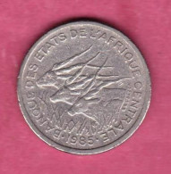 Gabon ( D), 1985 - 50 Francs- Nickel- Obverse Gazelle Giant Eland. - Gabón