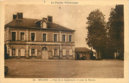 61 - BELLEME - PLACE DE LA GENDARMERIE ET ROUTE DE MAMERS - Andere & Zonder Classificatie