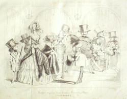 Litho Grandville Jean-Jacques Concert Musard 1838 - Prints & Engravings