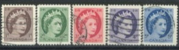 CANADA - 1954, QUEEN ELIZABETH II STAMPS SET OF 5, USED. - Usados