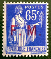 1939 FRANCE N 9 FRANCHISE MILITAIRE TYPE PAIX SURCHARGE F.M. - NEUF** - Nuovi
