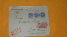 ENVELOPPE ANCIENNE DE 1920../ SIEGFRIED FALK BANKGESCHAFT KOLN..CACHETS COLN POUR GRASSE..R NR 124 COLN 1 + TIMBRES X5 - Altri & Non Classificati