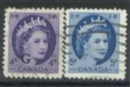 CANADA - 1954, QUEEN ELIZABETH II STAMPS SET OF 2, USED. - Usati