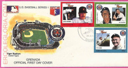 Ag1572 - GRENADA - Postal History - FDC COVER - 1988 BASEBALL - Baseball