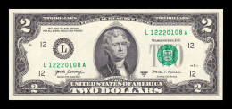 Estados Unidos United States 2 Dollars 2017A Pick 545 L -San Francisco CA Sc Unc - Federal Reserve Notes (1928-...)