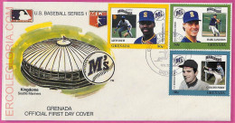 Ag1573 - GRENADA - Postal History - FDC COVER - 1988 BASEBALL - Baseball