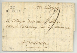 30 RIEUX 1792 Pour Toulouse - 1701-1800: Precursori XVIII