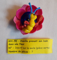 Kinder - Chenille Prenant Son Bain Dans Une Fleur - K01- 55 - Sans BPZ - Inzetting