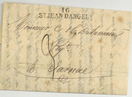 16 ST JEAN-D'ANGELY Pour Jarnac 1826 Pennevert - 1801-1848: Voorlopers XIX