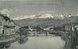 38 - GRENOBLE - LES QUAIS ET LA CHAINE DES ALPES - CACHET MILITAIRE 175è REGIMENT  D'INFANTERIE - DEPOT ANNEXE - Grenoble