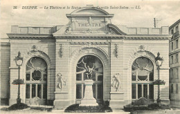 76 - DIEPPE - LE THEATRE ET LA STATUE DE CAMILLE SAINT-SAËNS - LL - 26 - Dieppe