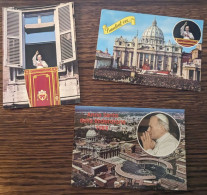 Lot De 3 Cartes Postales : Pape Paul VI Et Jean Paul II - Zonder Classificatie