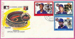 Ag1587 - GRENADA - Postal History - FDC COVER - 1988 BASEBALL - Honkbal