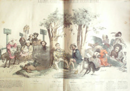 Litho Grandville Jean-Jacques Grande Course Au Clocher Acadamique N°3 1838 - Estampes & Gravures