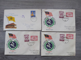 F.D.C. FDC 4 FIRST DAY COVER LOT MALESIA MALAYA PENANG FOR STUDY - Maleisië (1964-...)