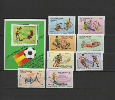 Nicaragua 1981 Football Soccer World Cup Set Of 8 + S/s MNH - 1982 – Espagne